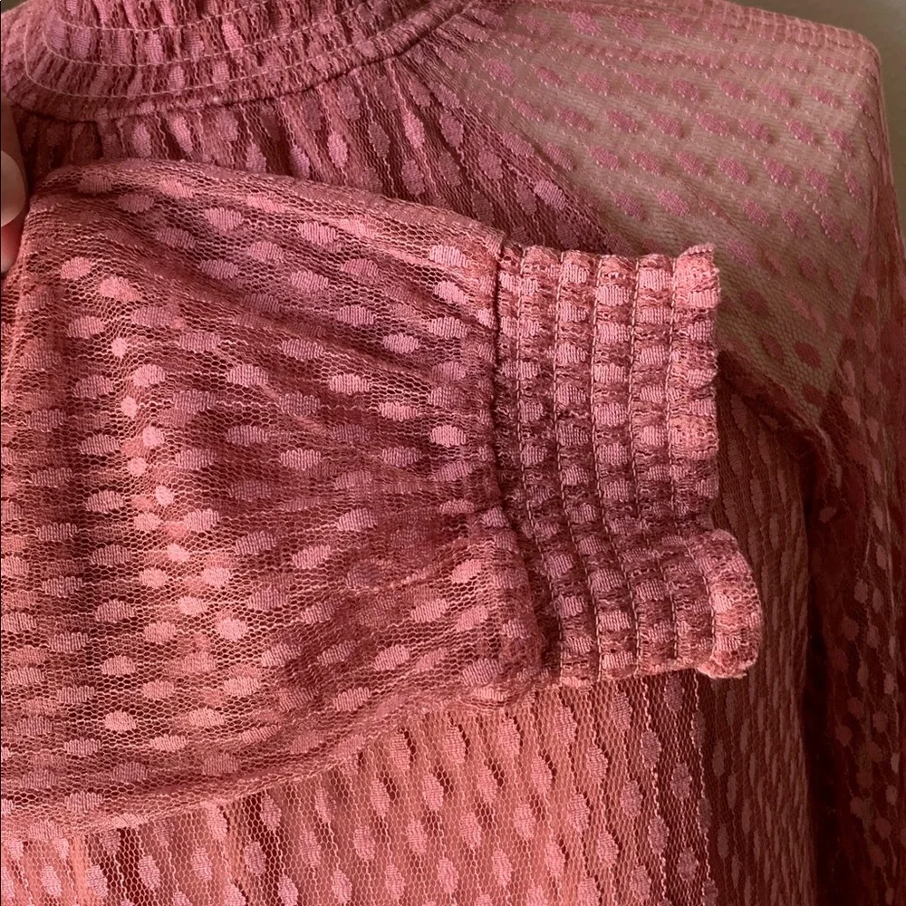 NWT | Nina Leonard shift dress | mock-neck | sheer long sleeve - Picture 4 of 7